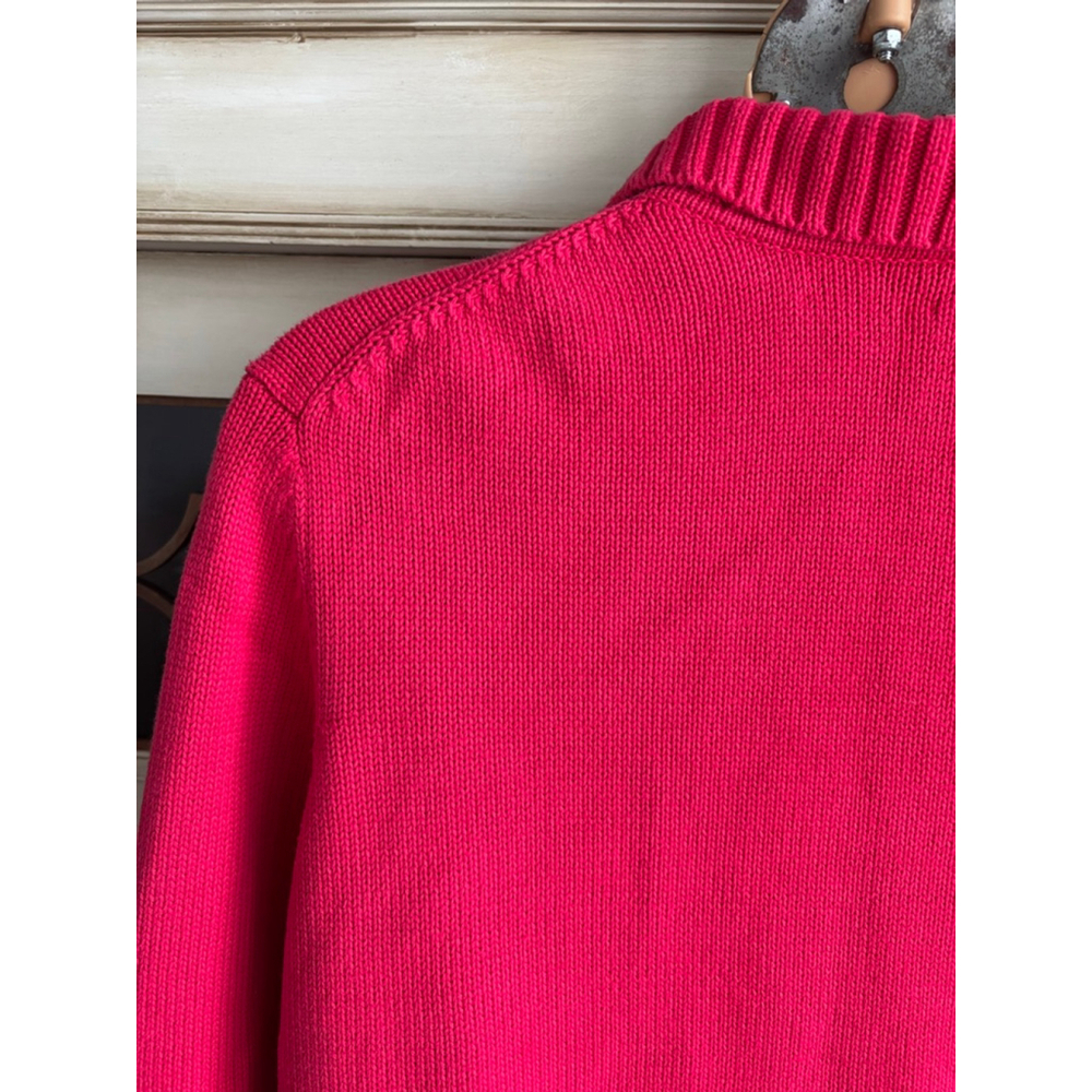 VGUC Lands End 100% Cotton Red Button Down Cardigan | Sz 18-20 - Picture 6 of 11